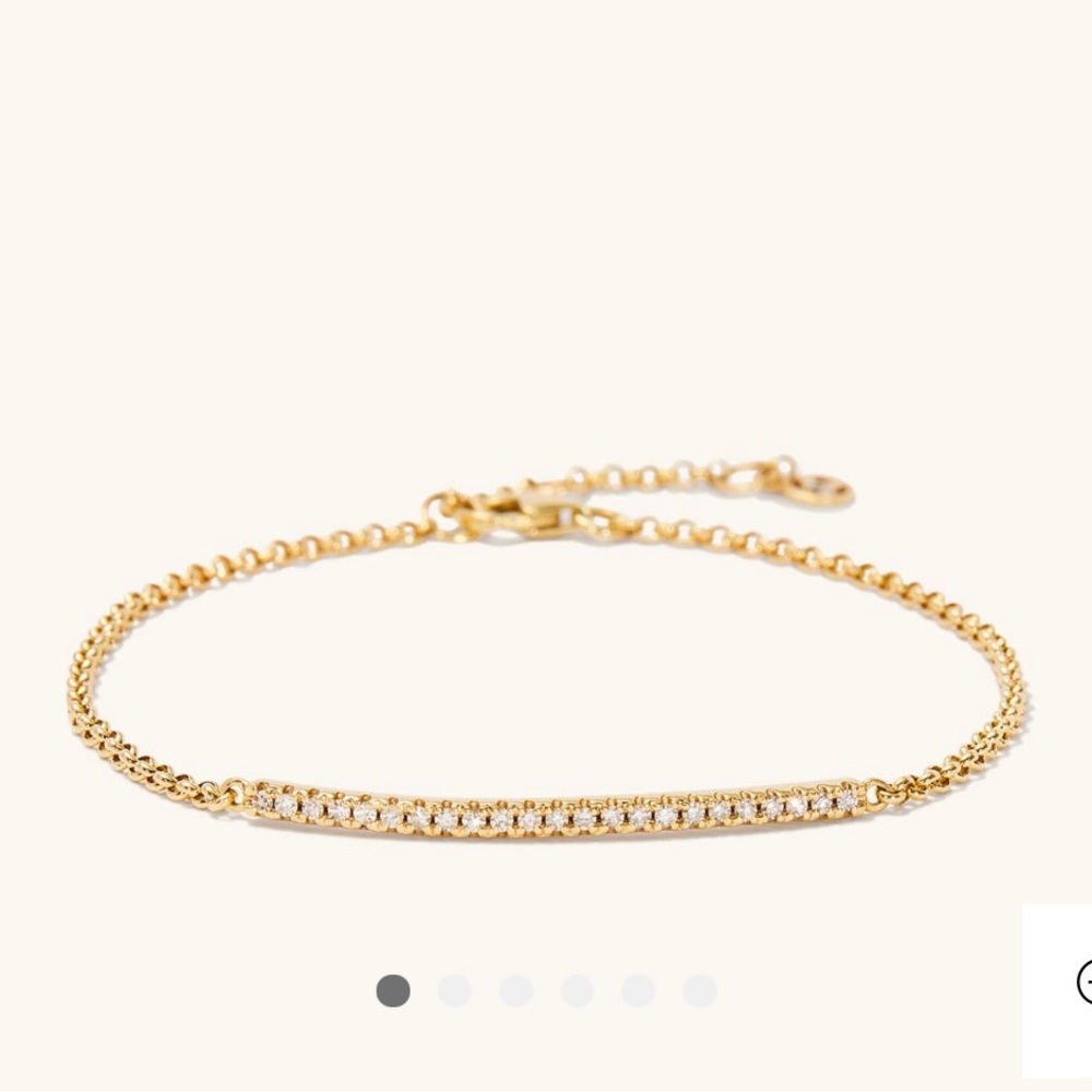 Mejuri Pavé Diamond Bar Bracelet Gold